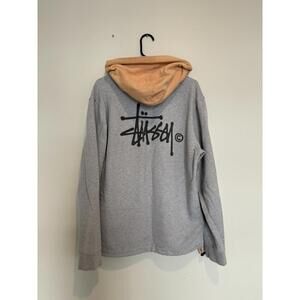 Stussy Two-Tone Hooded Sweatshirt Grey and Tan